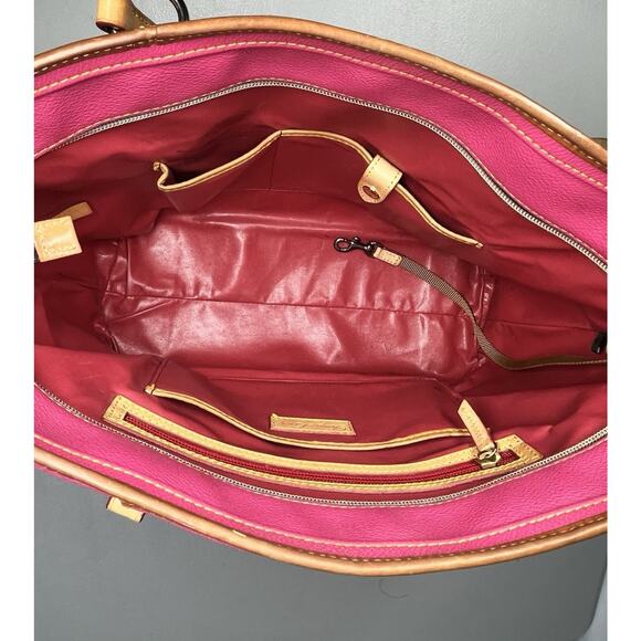 Dooney & Bourke Helena Shopper Shoulder Tote Bag Pink Pebbled Coated Leather - Picture 8 of 16